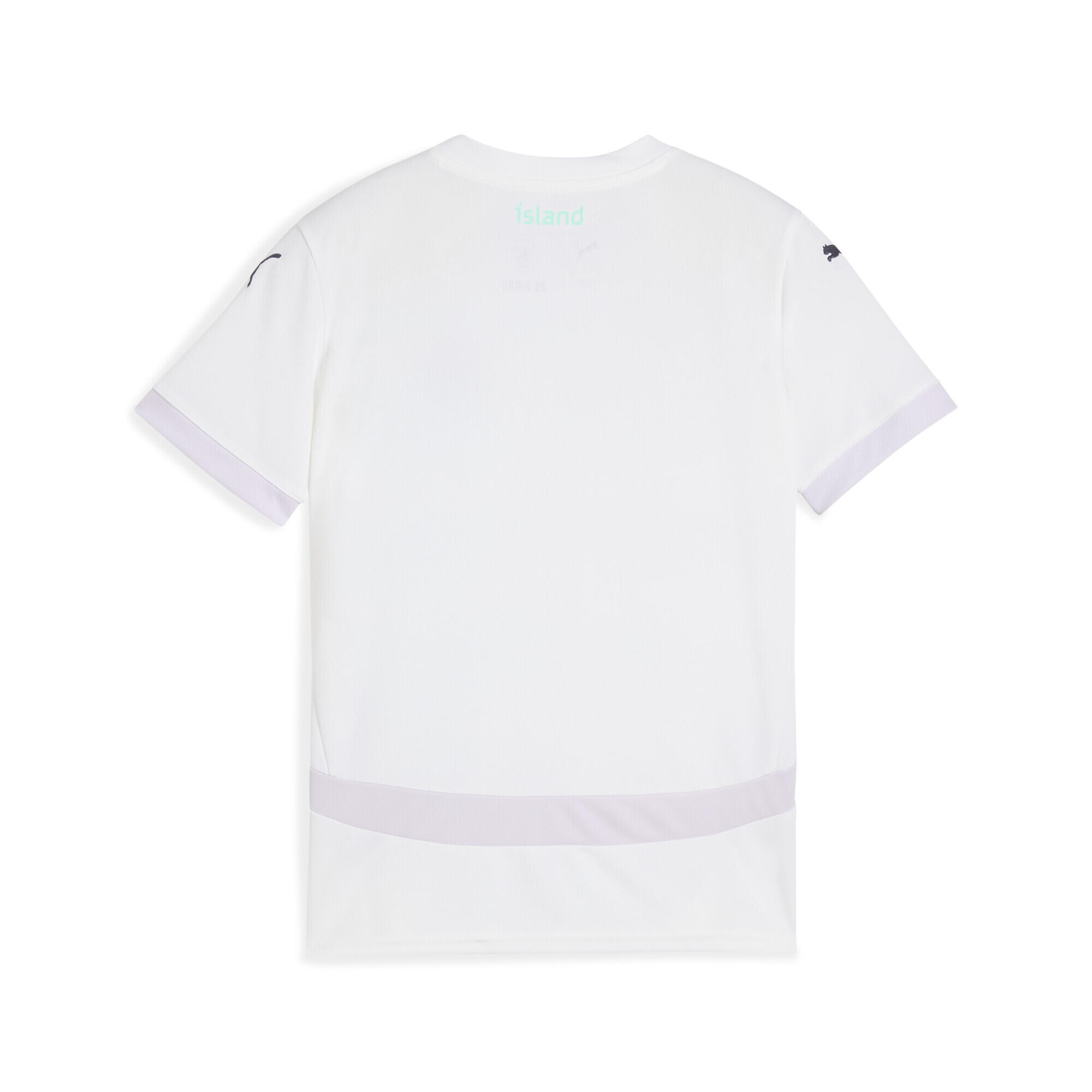 Maglia gara Away Team Islanda 2025 per ragazzi PUMA White New Navy Blue 6/7