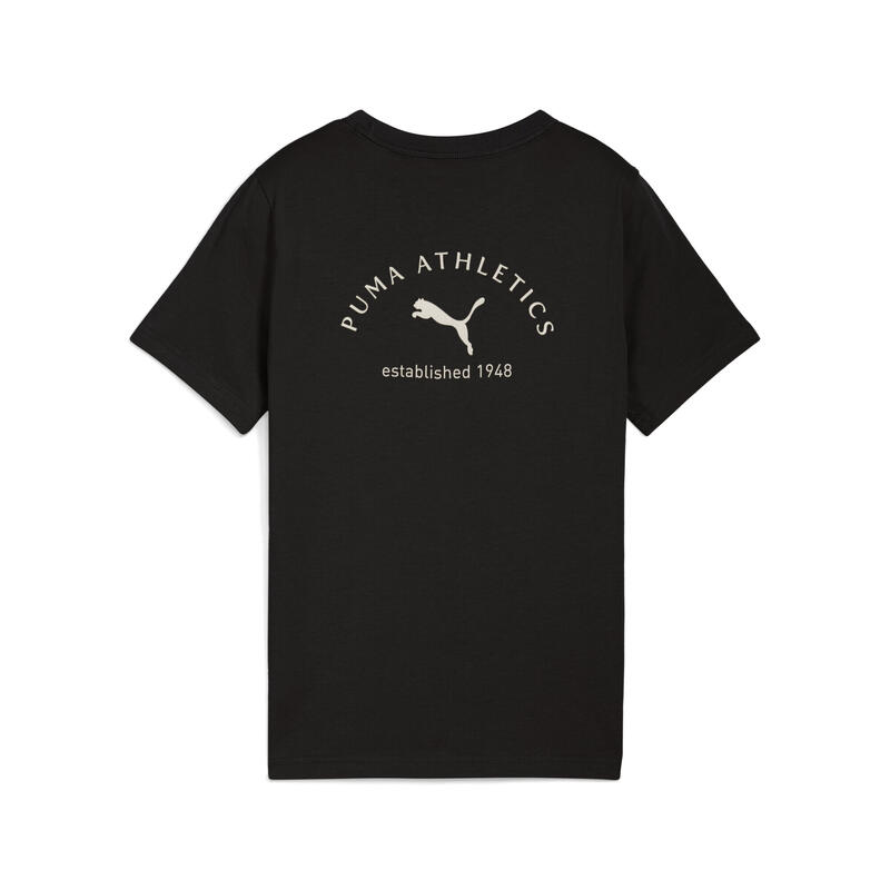 Tricou fitness copii mânecă scurtă, imprimeu Class Graphic, negru PUMA