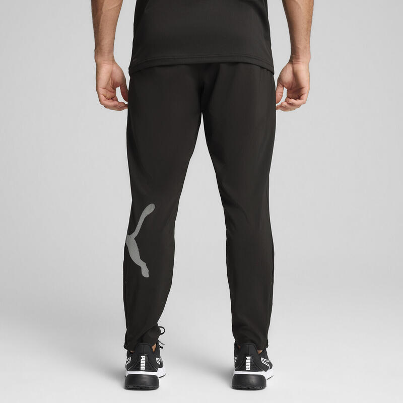 Męskie spodnie Train All Day z dużym logo PUMA Black