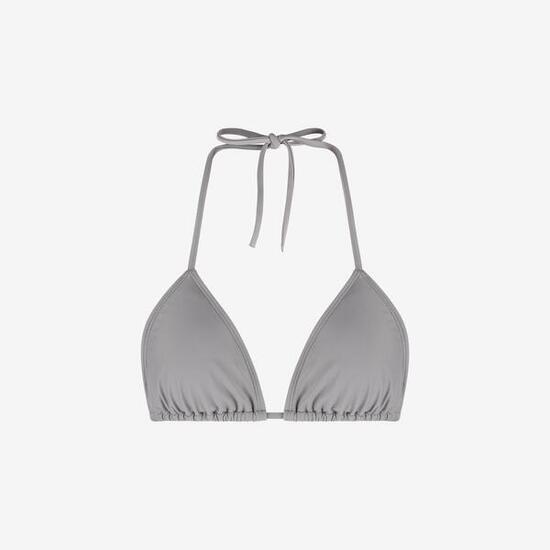 Damen Premium Triangle Bikini Top zum Schwimmen & Surfen - Grau