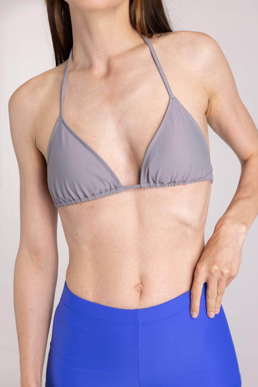 Haut de bikini triangle premium femme natation & surf - Gris 3/5