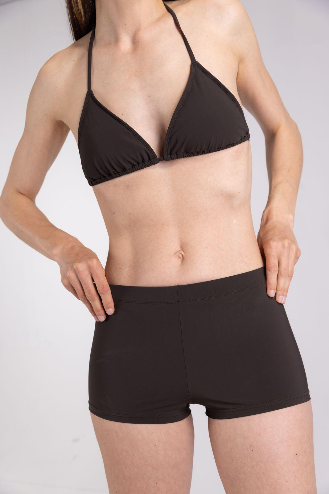 Haut de bikini triangle premium femme natation & surf - Marron 4/7