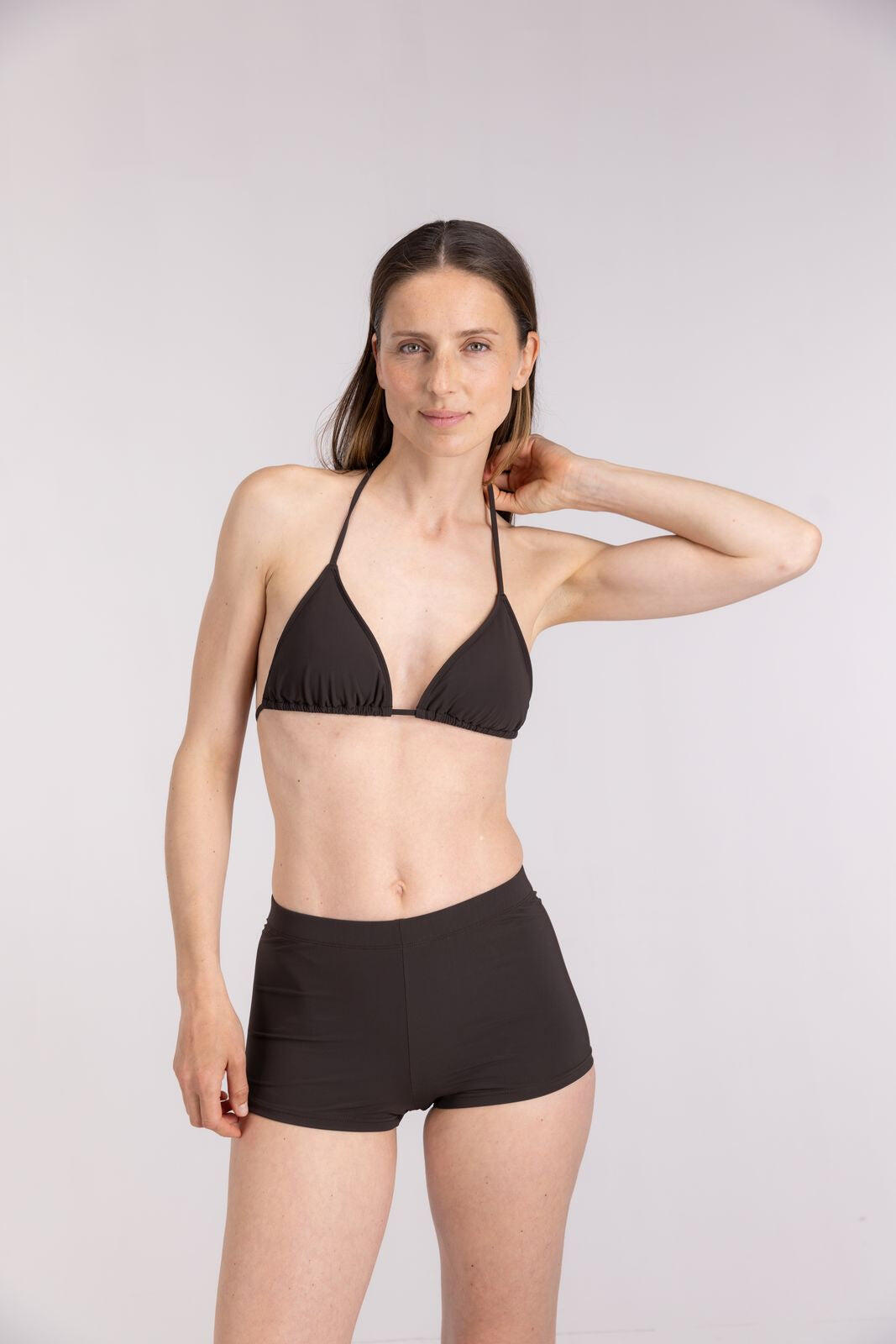 Haut de bikini triangle premium femme natation & surf - Marron 7/7
