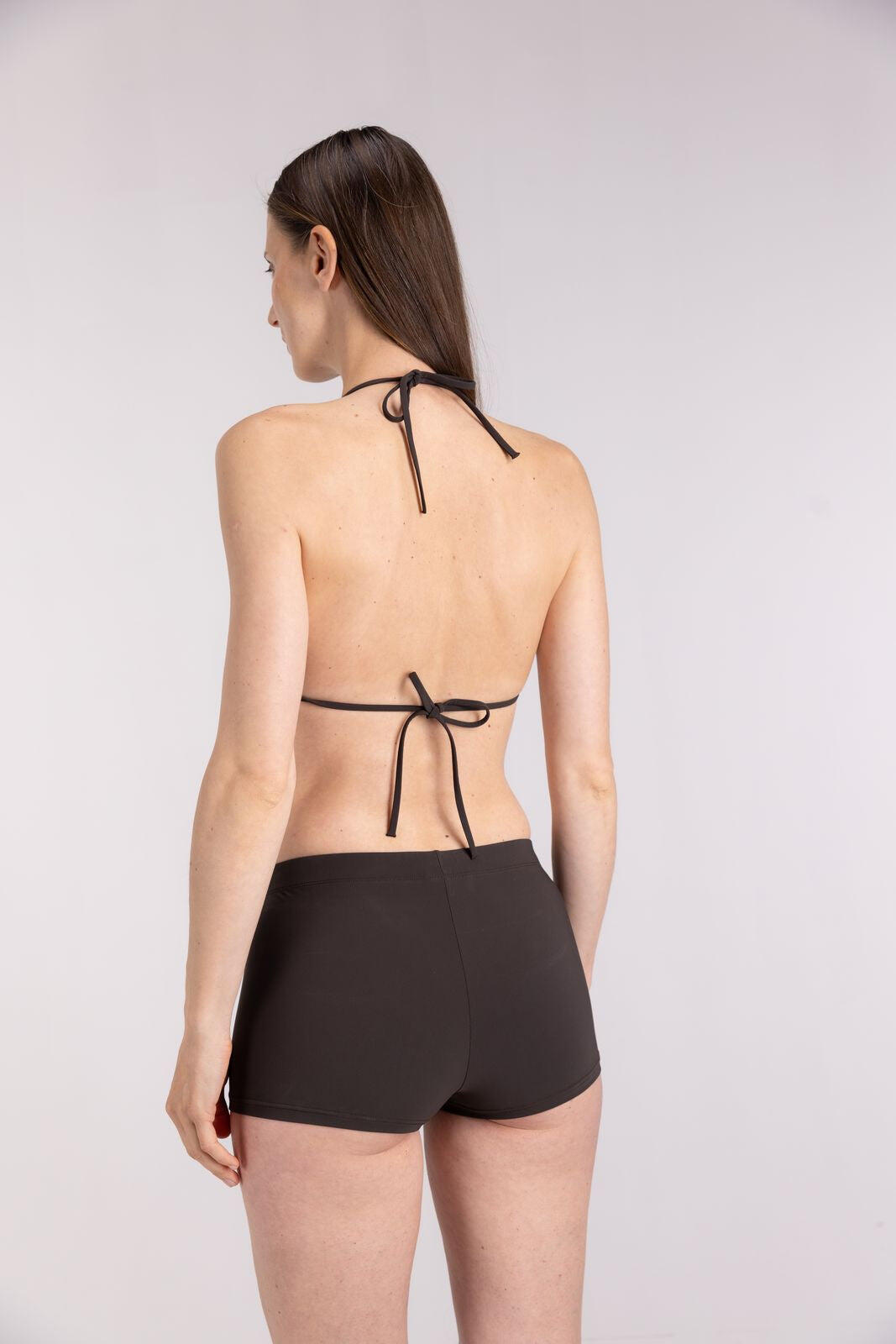 Damskie premium hotpants do pływania, surfingu & wiosłowania - Brązowe 4/7