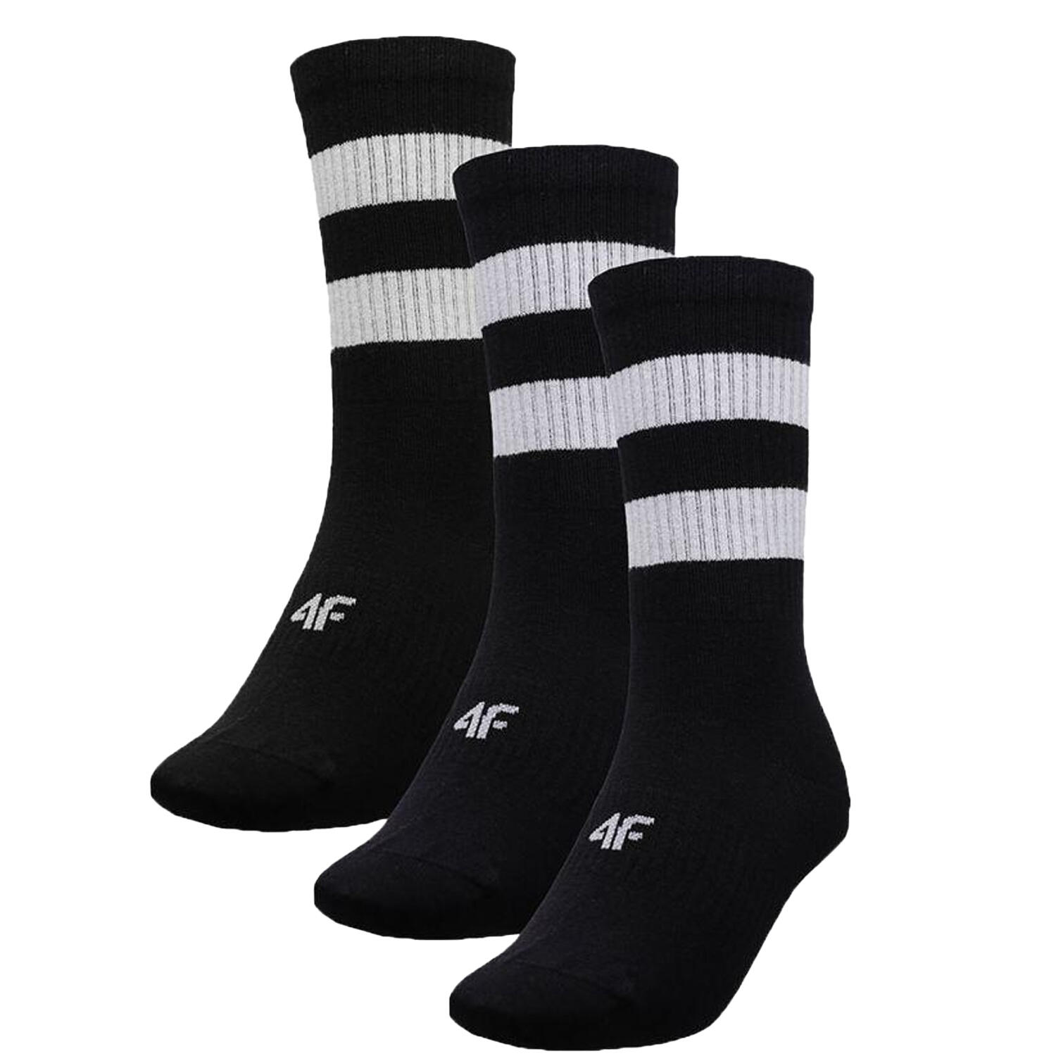 4F Meias U206 para homem (Conjunto de 3) Preto