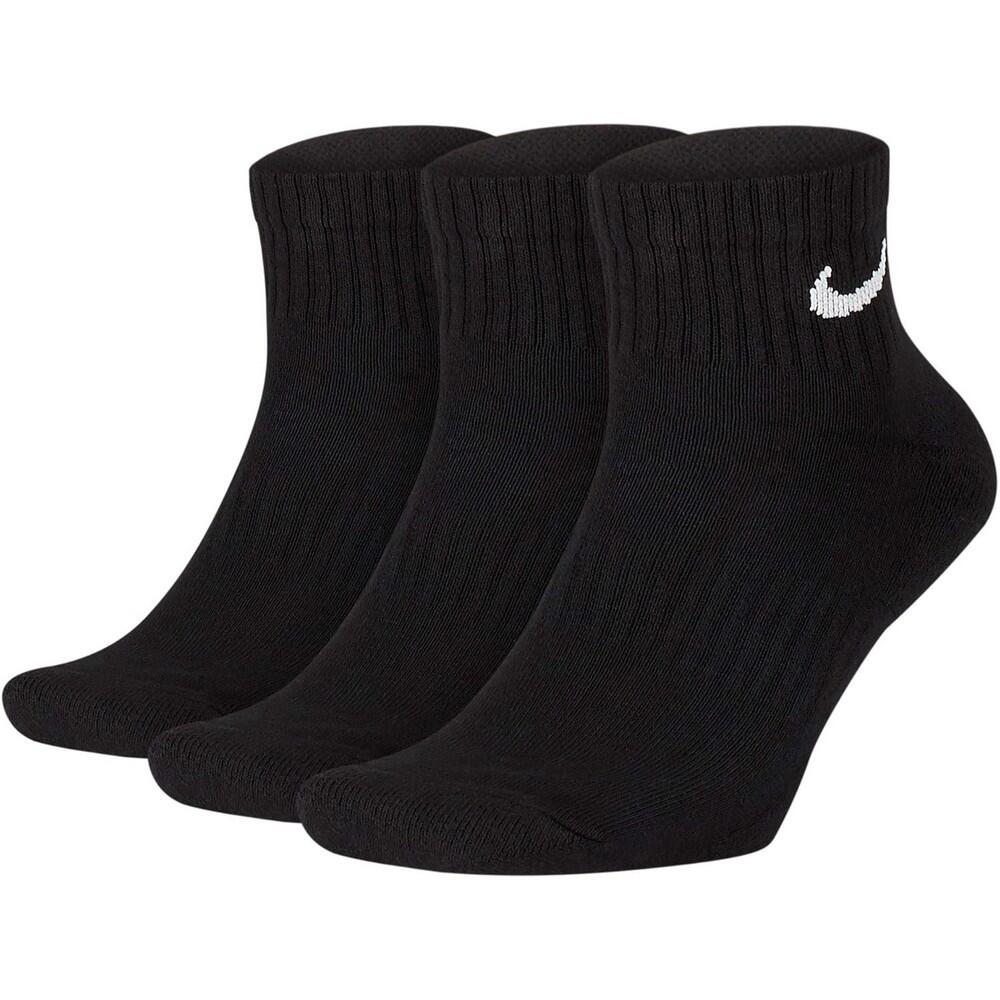 Mens Cushioned Everyday Ankle Socks (Pack of 3) (Black)