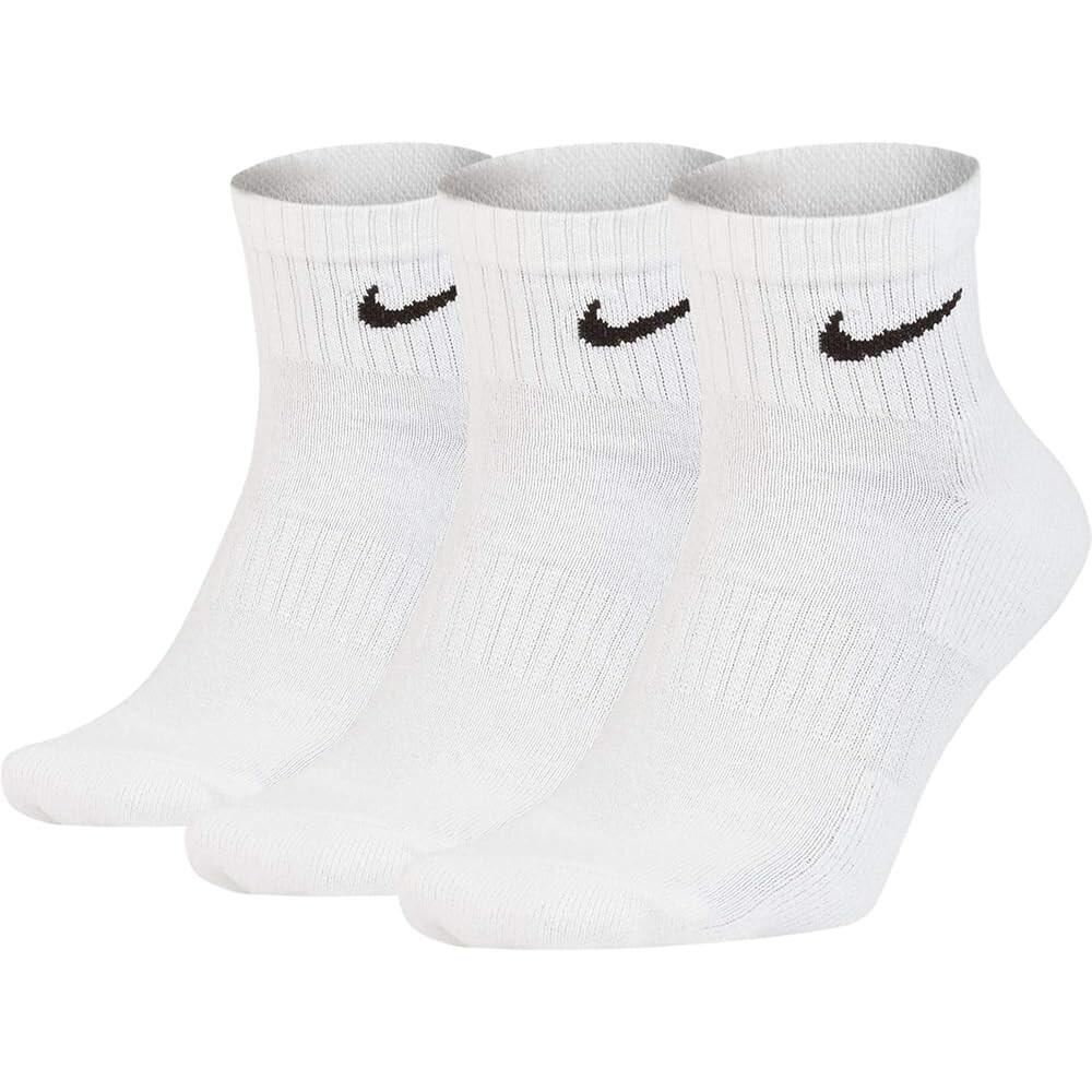 Mens Cushioned Everyday Ankle Socks (Pack of 3) (White)