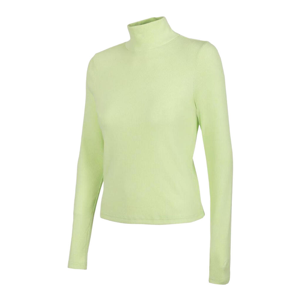 Womens/Ladies Turtle Neck LongSleeved Top (Green)