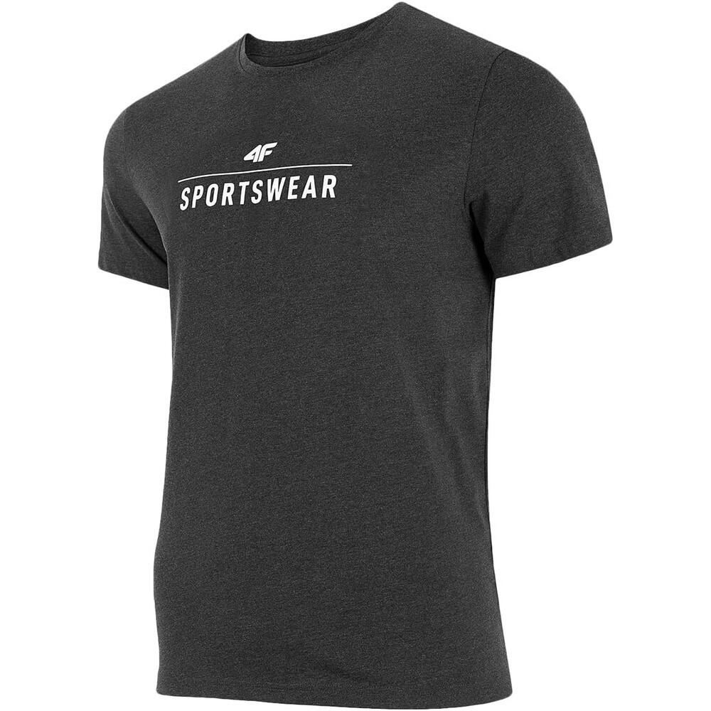 4F T-Shirt Homem H4Z22 Logo Regular Cinzento