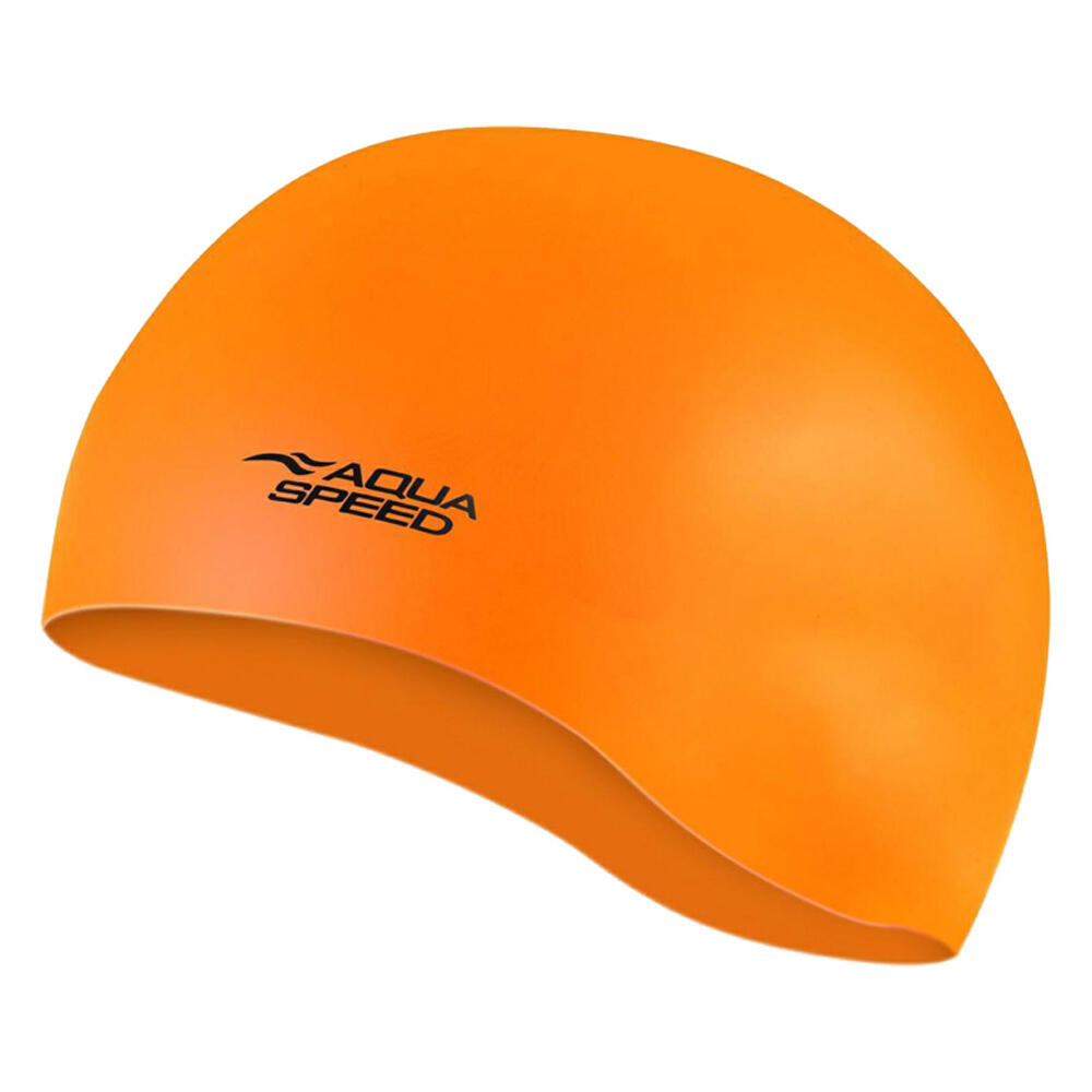 AQUA SPEED Touca de natação mono silicone unissexo para adultos Laranja
