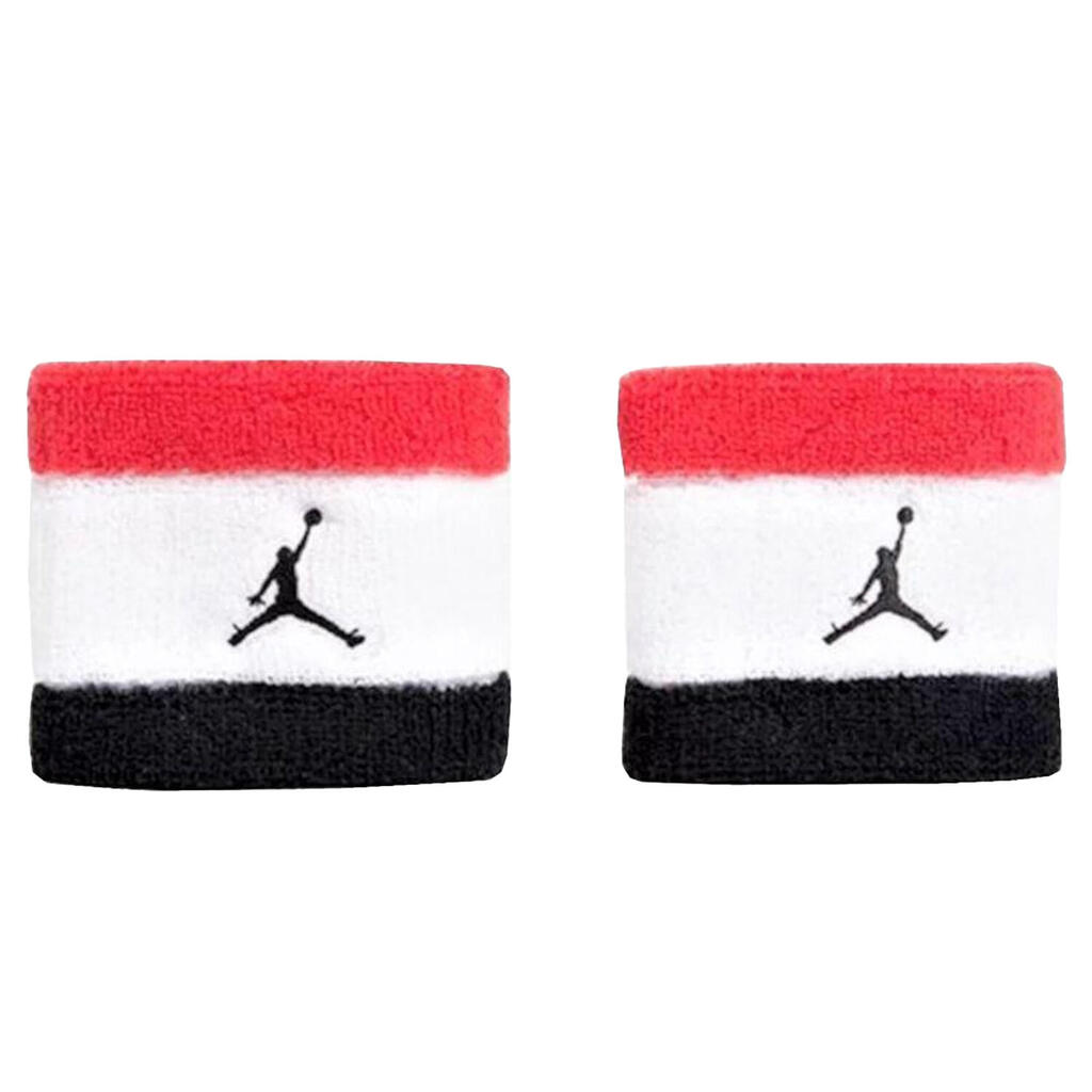 Jordan Terrycloth Wristband (Pack of 2) (White/Black/Red)