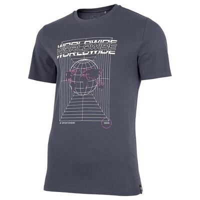 Camiseta Globo para Hombre Gris
