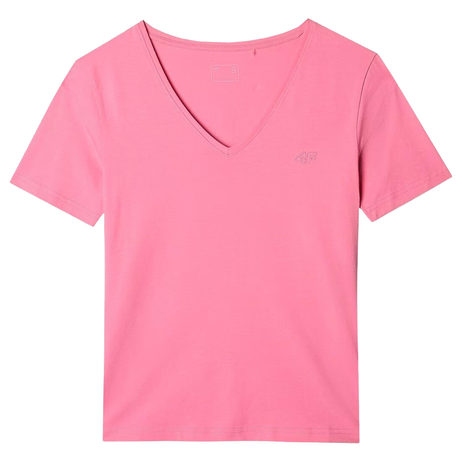 4F T-Shirt Decote em V F1649 Mulher Rosa
