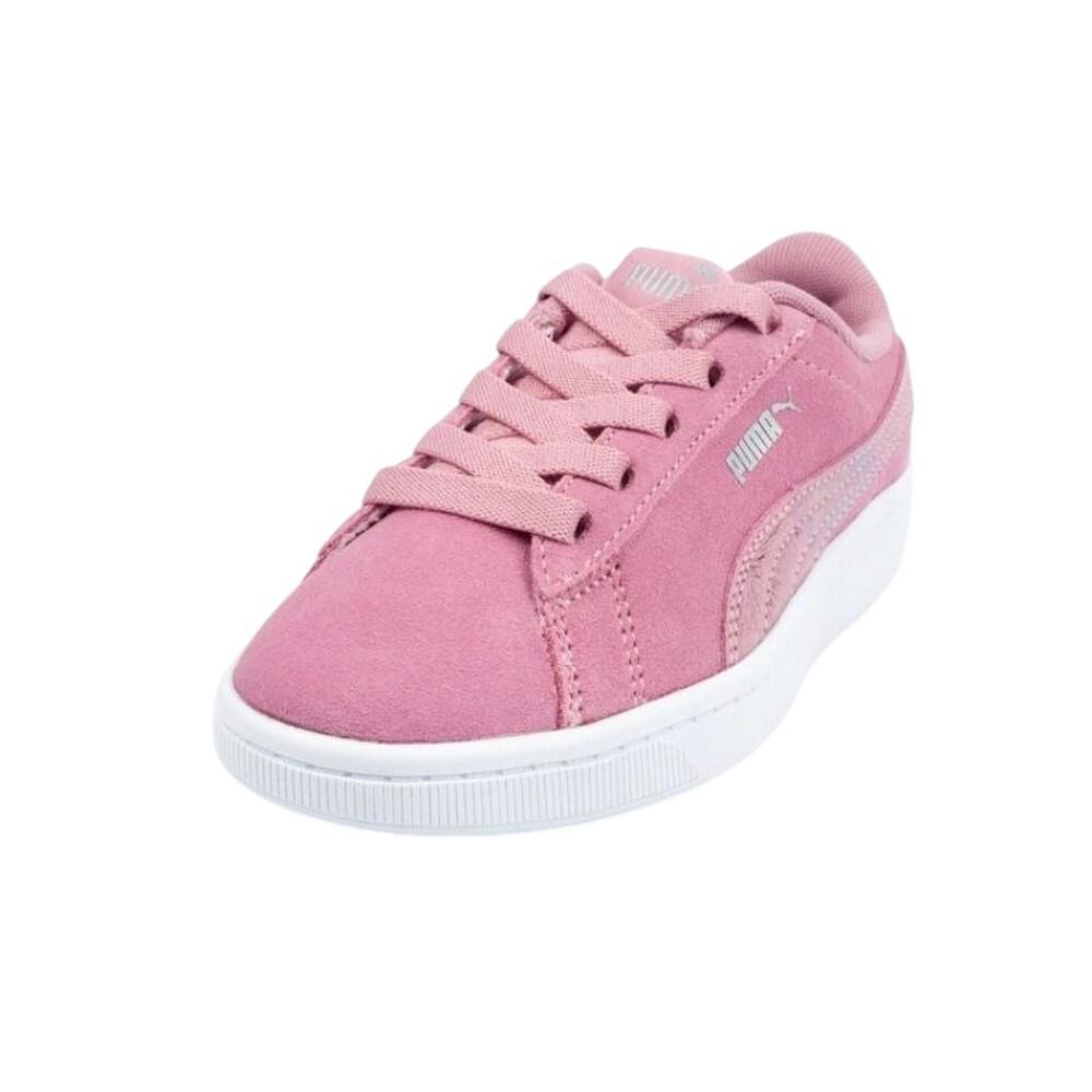 Childrens/Kids Vikky Chamois Leather Trainers (Pink)