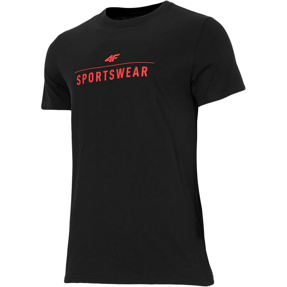4F T-Shirt Homem H4Z22 Logo Regular Preto
