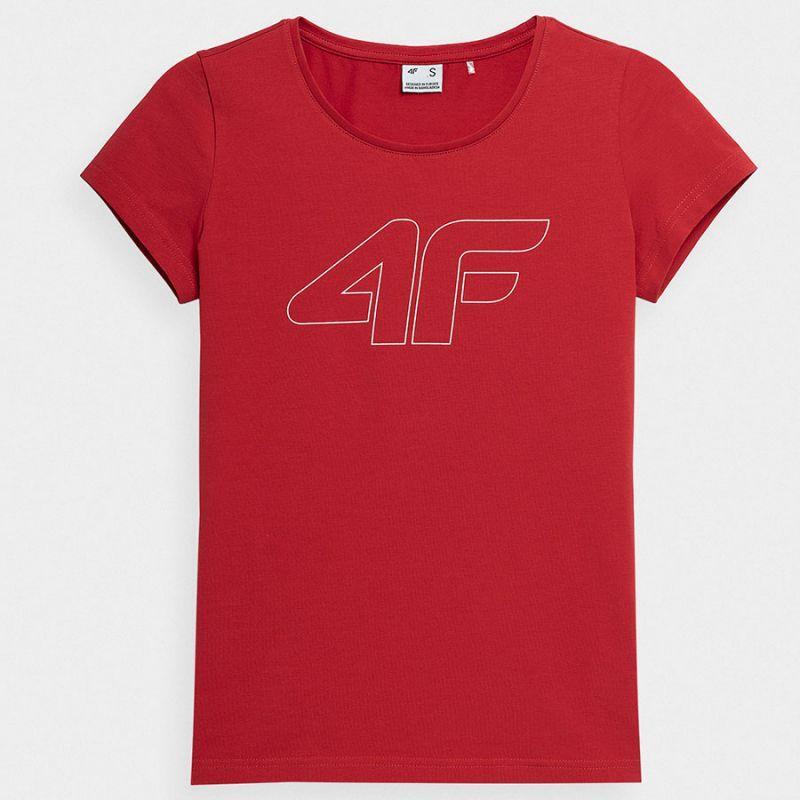 4F T-Shirt Regular Estampado Mulher Vermelho