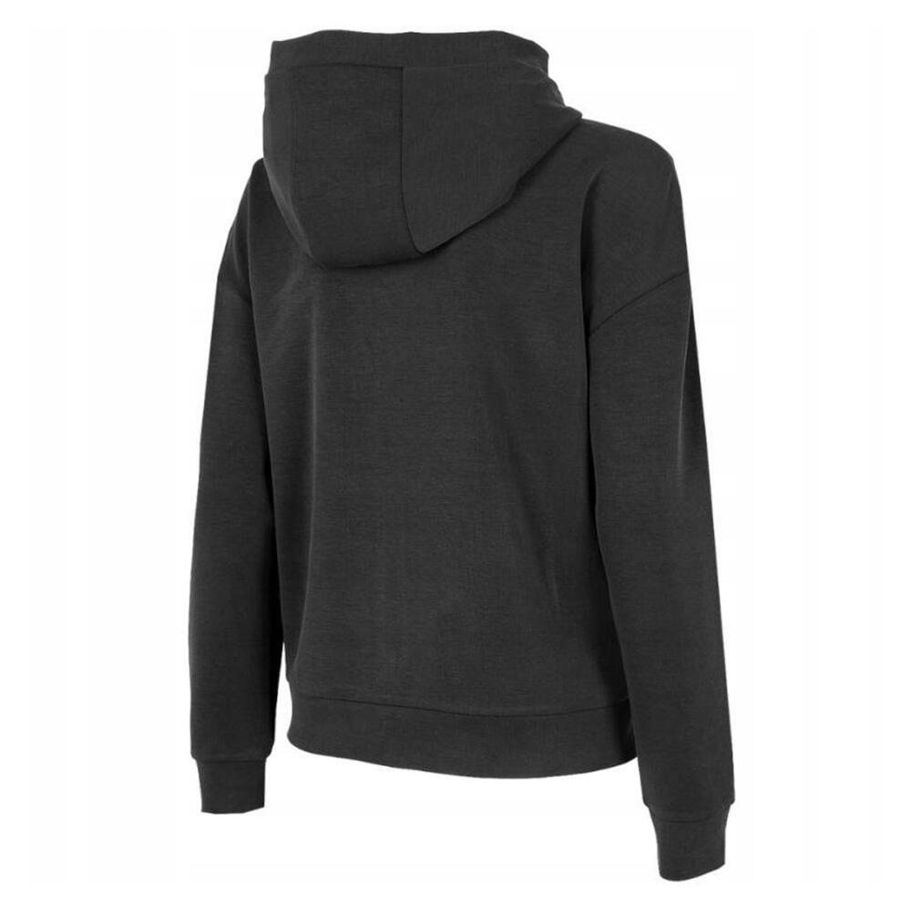 Felpa Con Cappuccio E Zip Intera Donna 4F H4Z22 BLD041 Nero 3/3