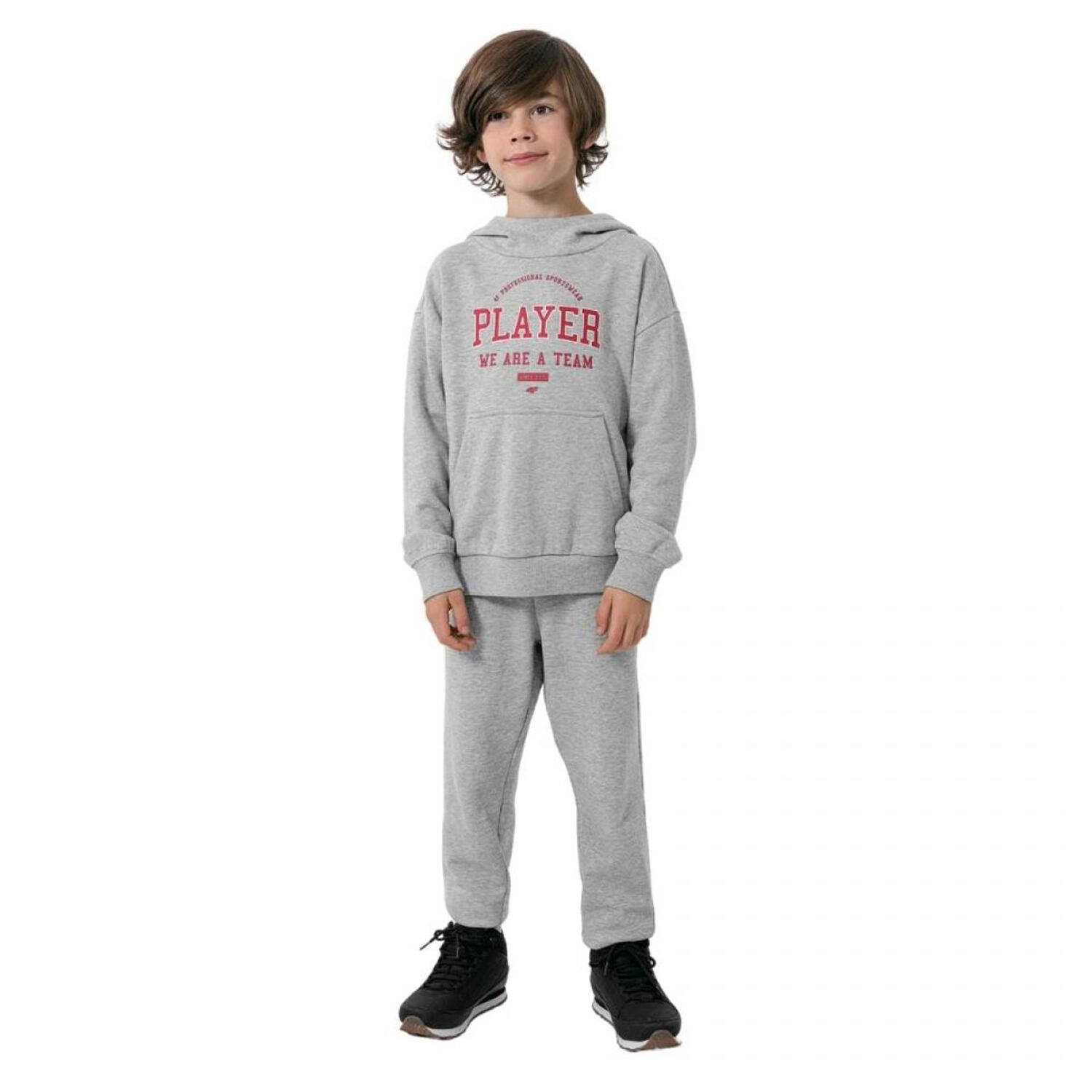 Sweat À Capuche HJZ22 JBLM006 Enfant (Gris Clair Chiné) 4/4