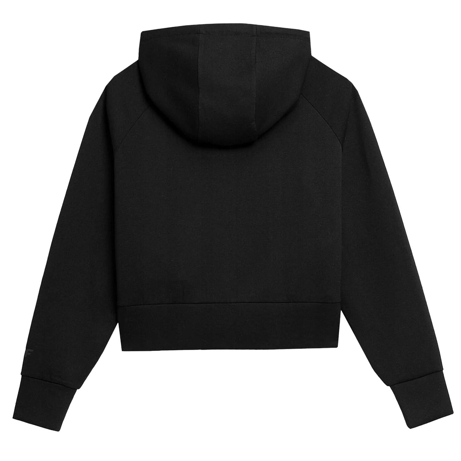 Felpa Con Cappuccio E Zip Intera Donna 4F H4Z22 BLD027 Nero 3/4