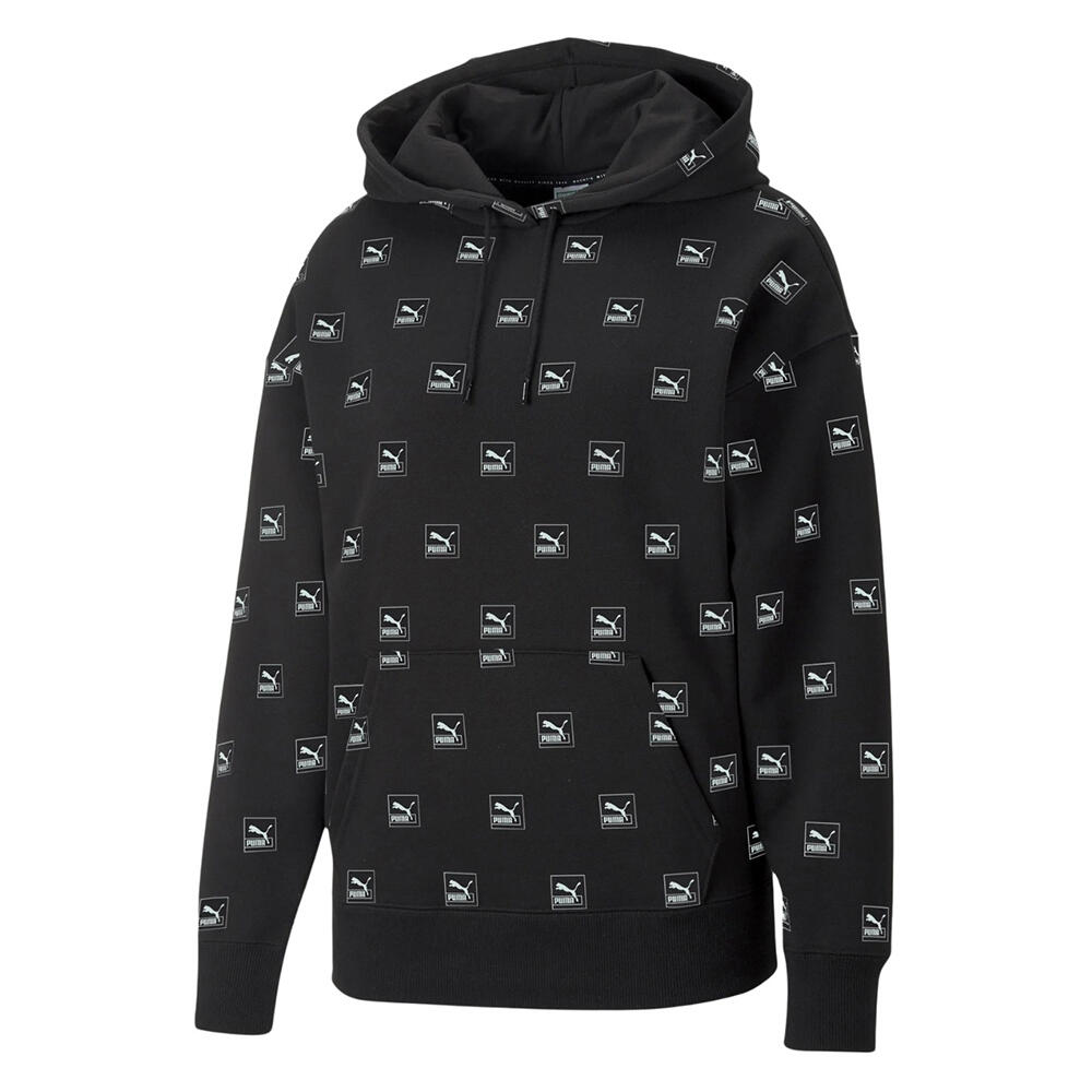 Casaco com capuz com estampado Love AllOver para senhora/senhora (Preto) 2/3
