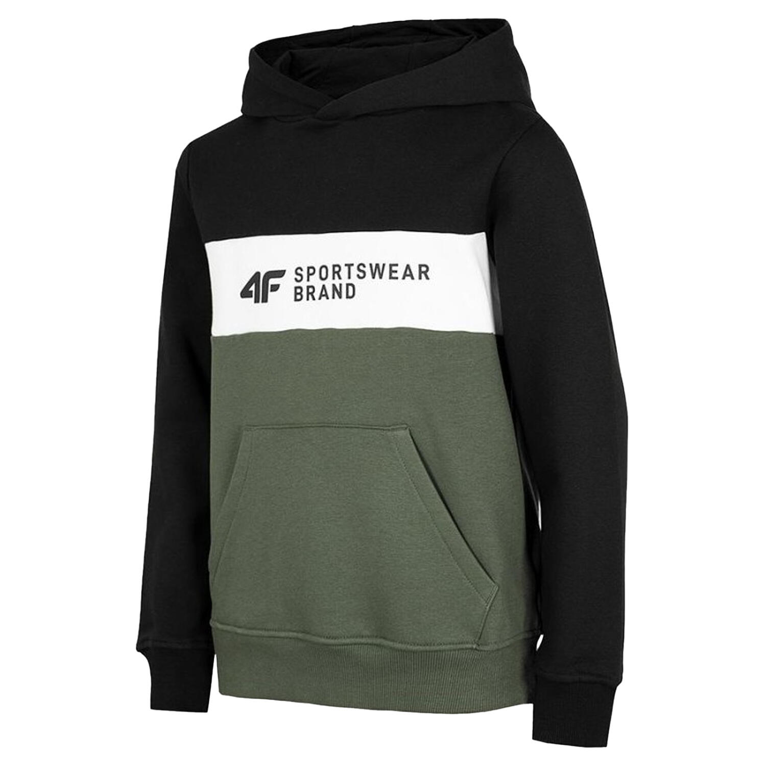 4F Casaco com capuz HJZ22 para crianças/jovens Preto / Verde