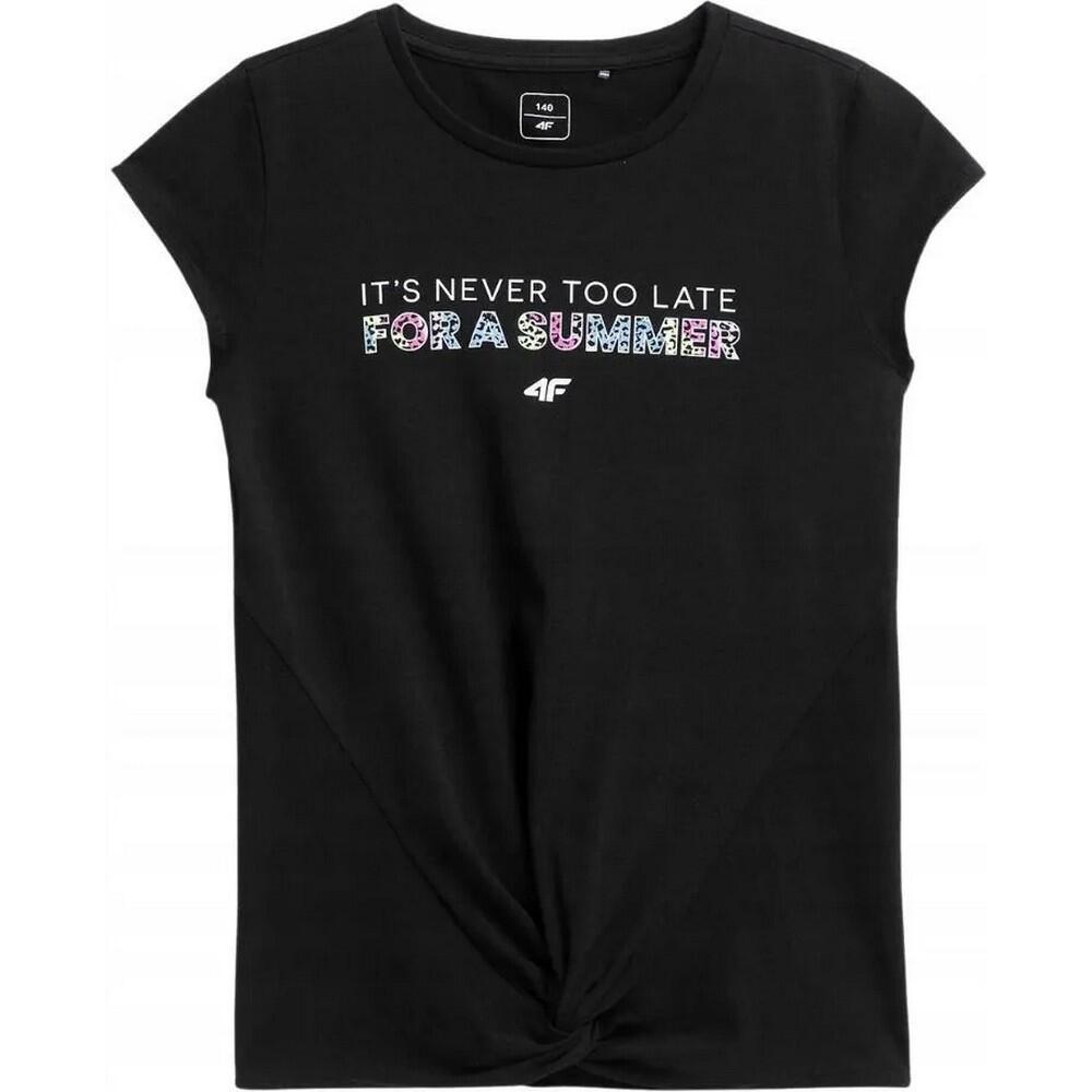 4f - Tshirt It´s Never Too Late For A Summer Fille (noir) - T-shirt Manches Courtes - Noir - Decathlon