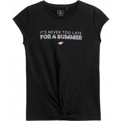 Tshirt IT´S NEVER TOO LATE FOR A SUMMER Fille (Noir)