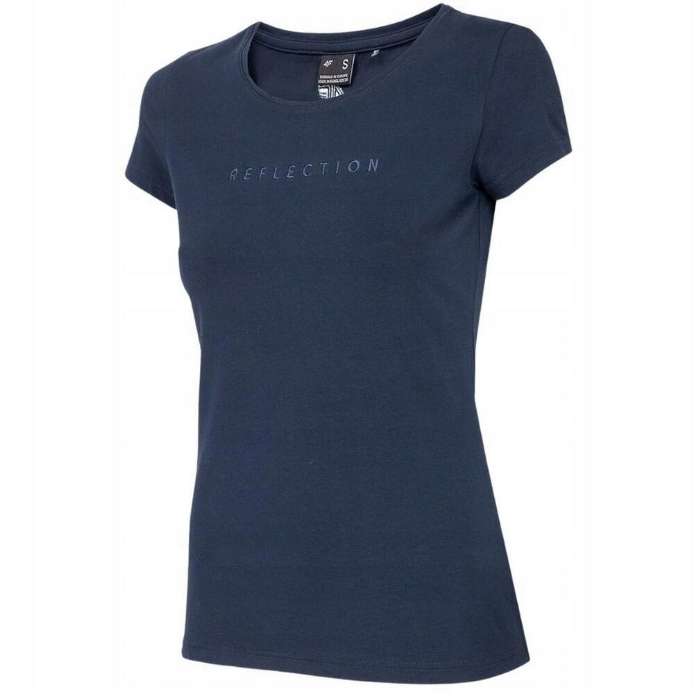 4F T-Shirt H4Z22 Text Regular para senhora/senhora Azul Marinho