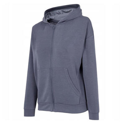 Dames h4z22 bld041 hoodie met volledige rits (grijs/zilver)