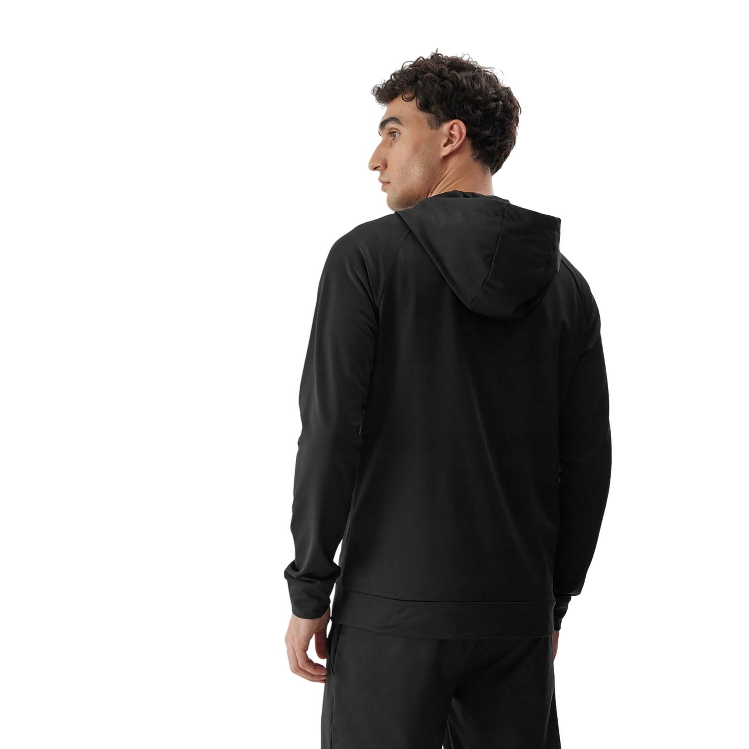 Felpa Con Cappuccio E Zip Intera Uomo 4F M209 Nero 4/4