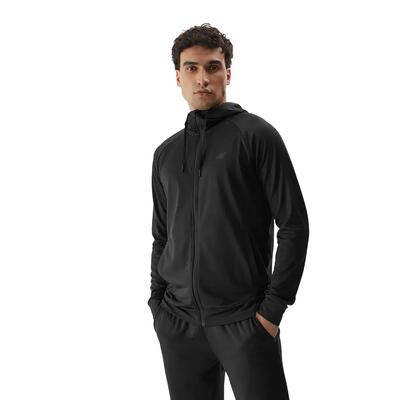 Felpa Con Cappuccio E Zip Intera Uomo 4F M209 Nero