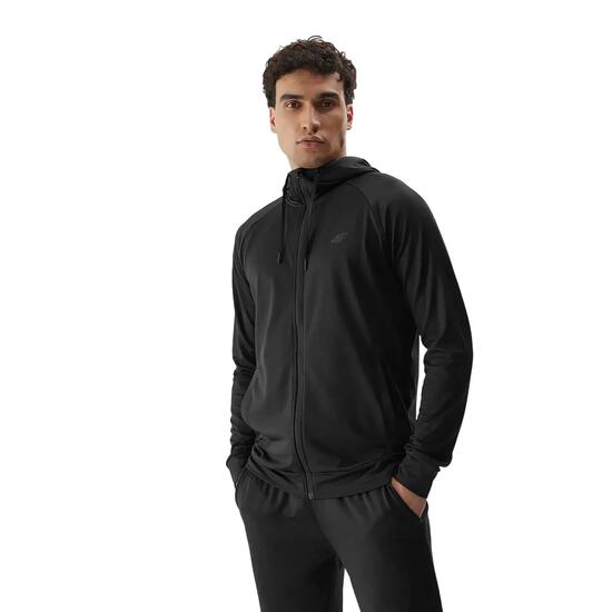 Felpa Con Cappuccio E Zip Intera Uomo 4F M209 Nero