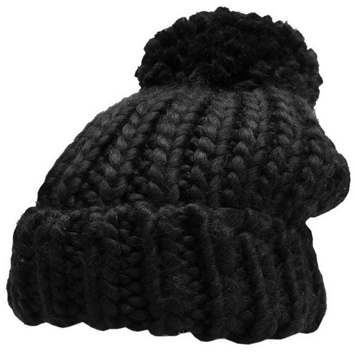 Berretto Pom Pom Donna 4F Nero 2/2
