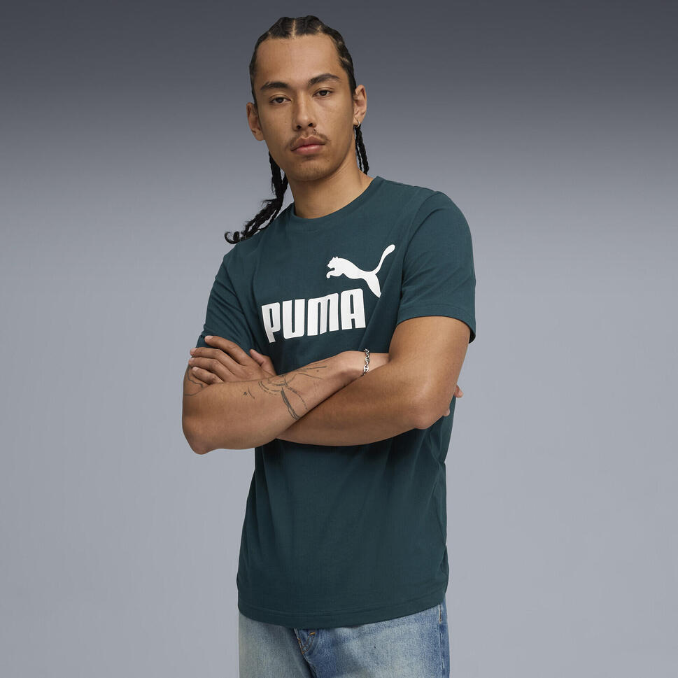 Męska koszulka ESS z logo No. 1 PUMA Lux Army Green