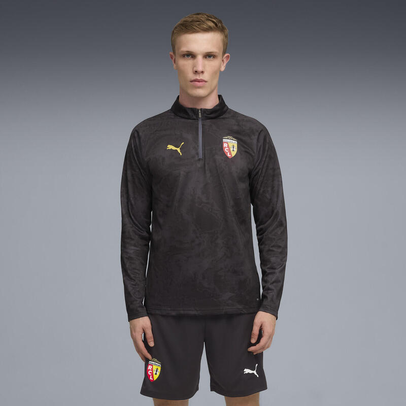 Męska bluza przedmeczowa z zamkiem 1/4 RC Lens PUMA Galactic Gray Pelé Yellow