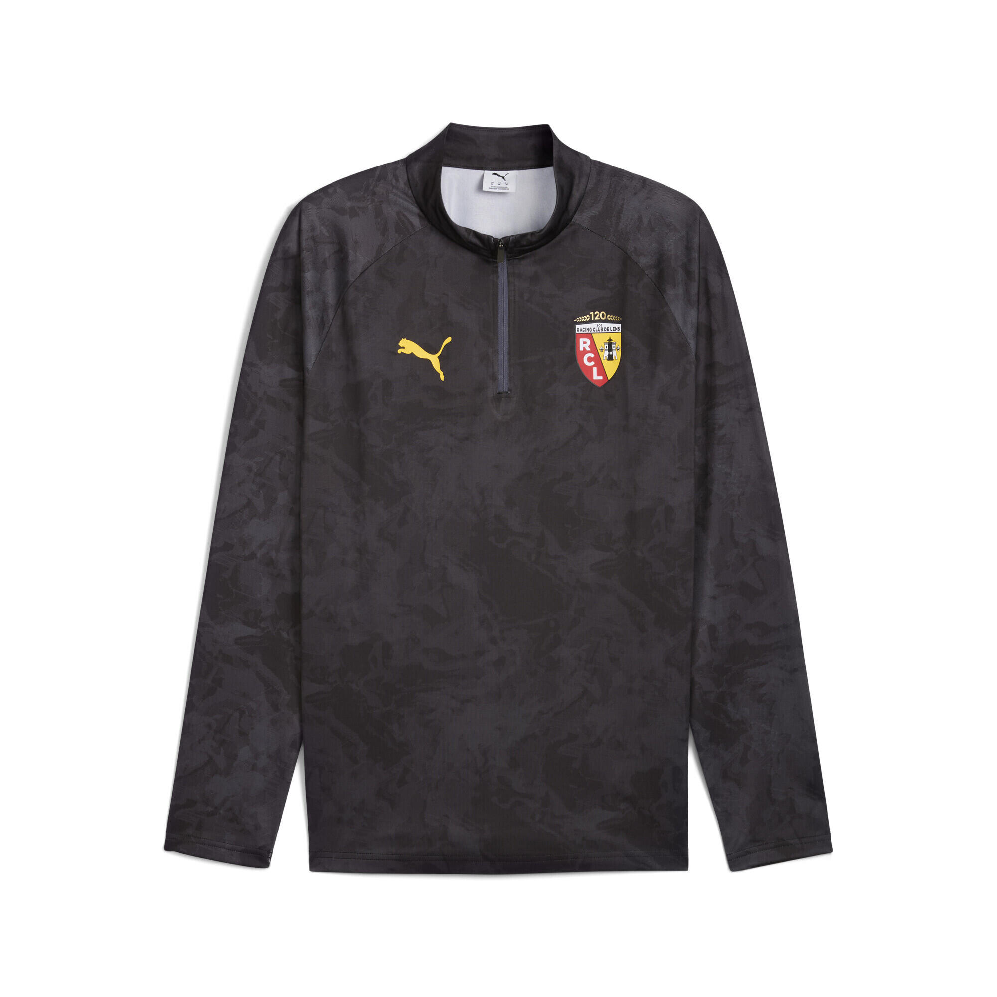 PUMA Maglia pre-partita con zip corta RC Lens da uomo PUMA Galactic Gray Pelé Yellow
