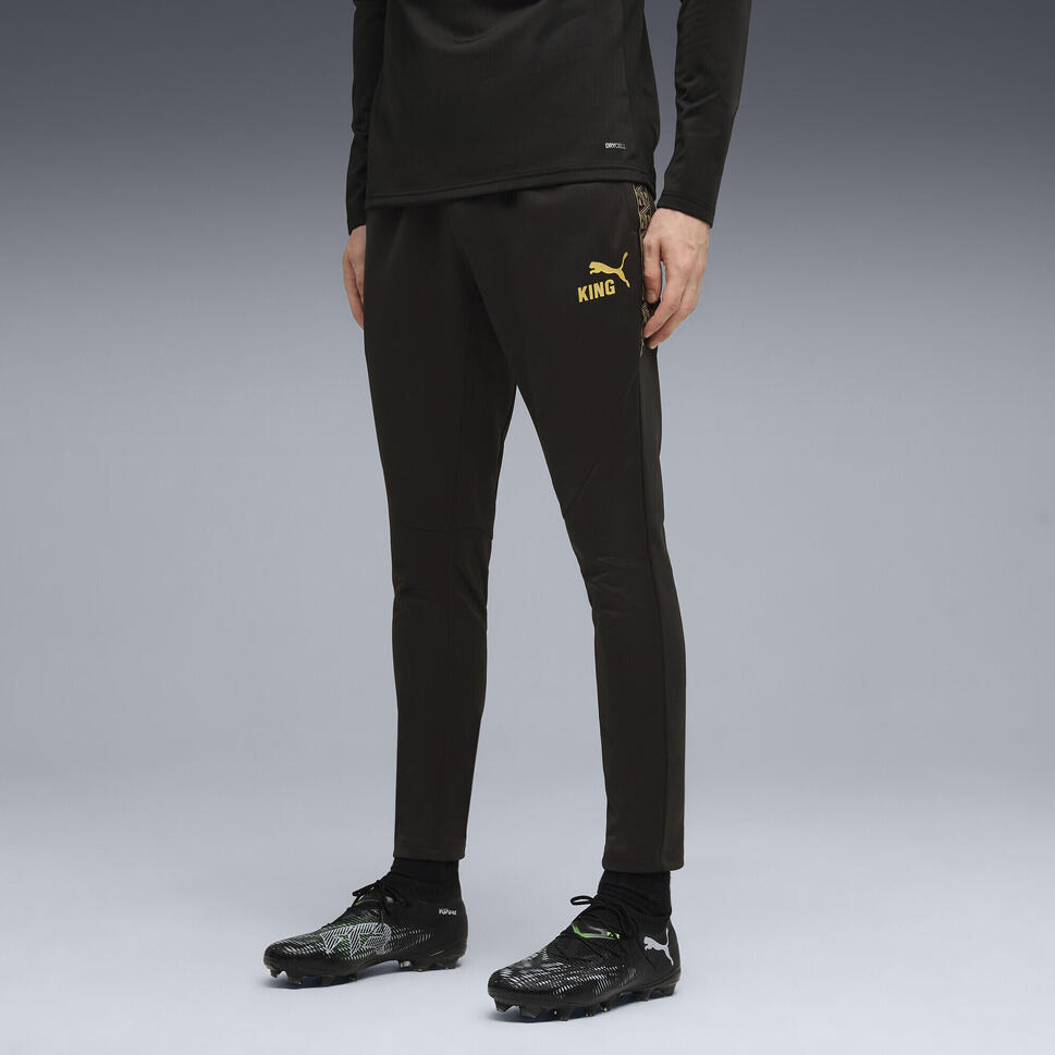 Męskie spodnie piłkarskie KINGtouch PUMA Black Gold