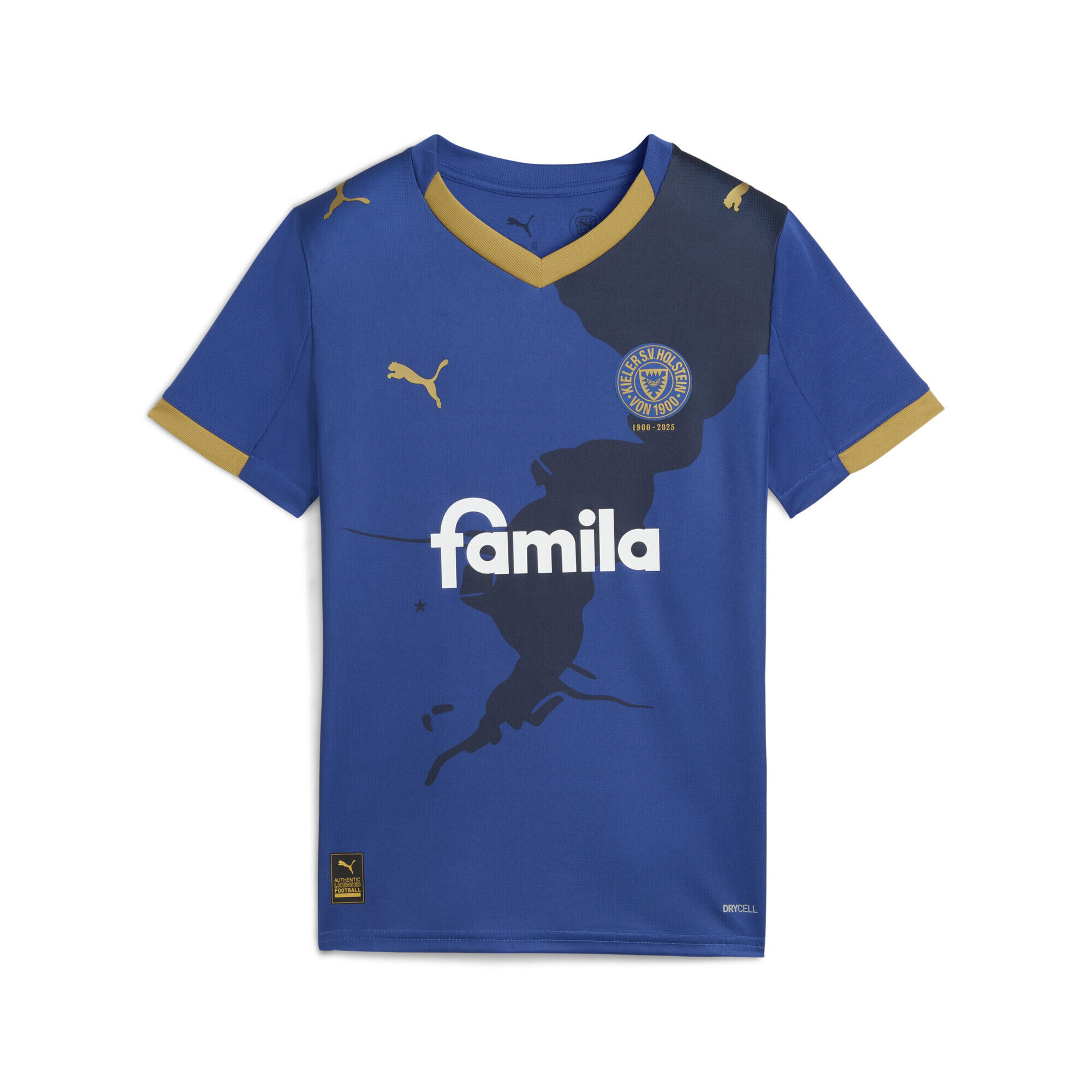 PUMA Maglia gara Home Holstein Kiel 25/26 per ragazzi PUMA Clyde Royal Gold Blue