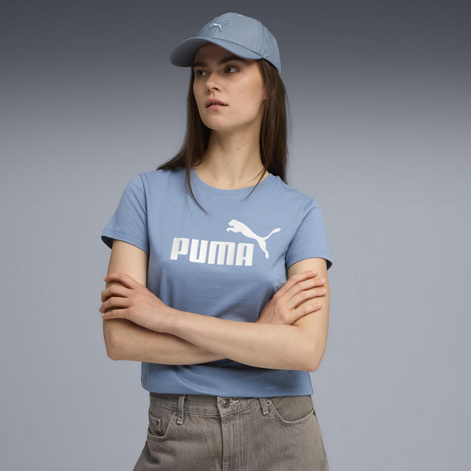 Damska koszulka z logo NO. 1 ESS METALLIC PUMA Cool Blue Metallic Silver