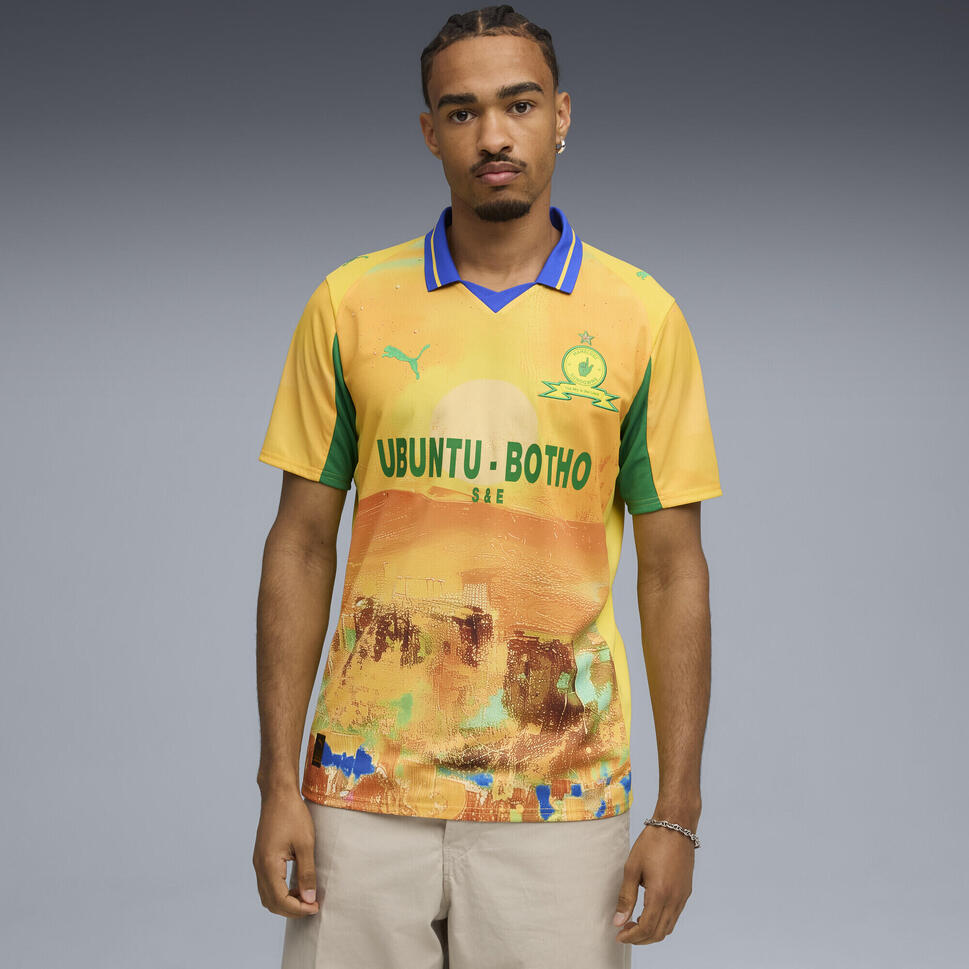 Męska koszulka KIDSUPER × MAMELODI SUNDOWNS PUMA Pelé Yellow Fast Green