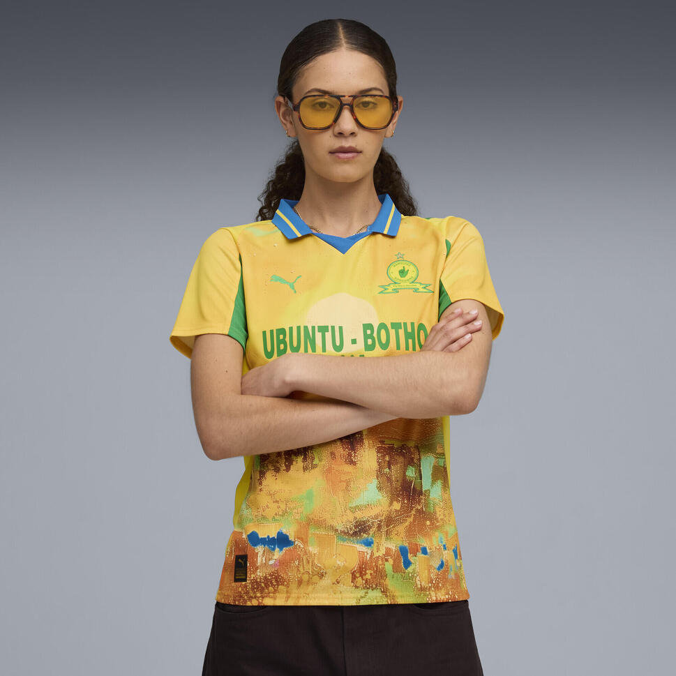 Damska koszulka KIDSUPER × MAMELODI SUNDOWNS PUMA Pelé Yellow Fast Green