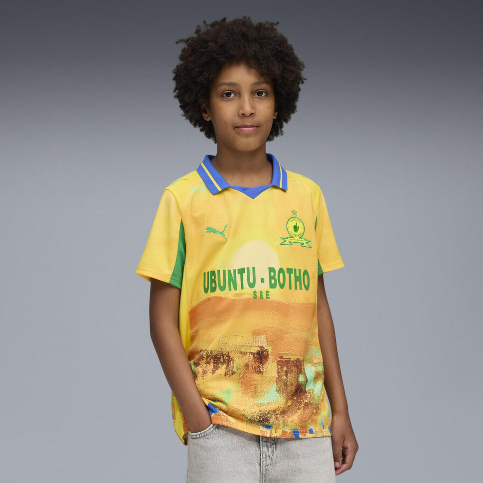 Młodzieżowa koszulka KIDSUPER × MAMELODI SUNDOWNS PUMA Pelé Yellow Fast Green