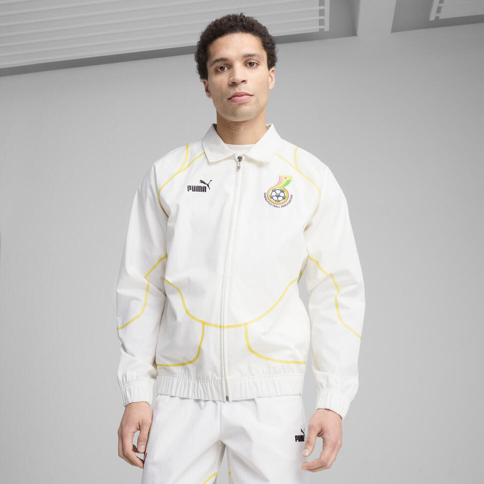 Męska kurtka dresowa Ghana ftblStatement PUMA White Pelé Yellow