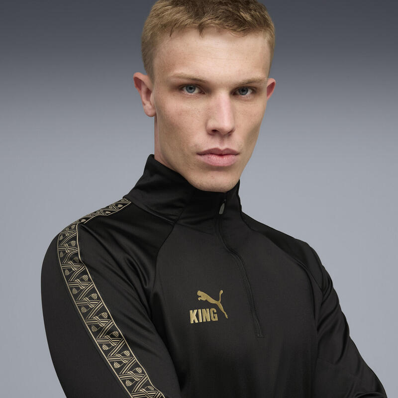 Męska bluza piłkarska KINGtouch z zamkiem 1/4 PUMA Black Gold