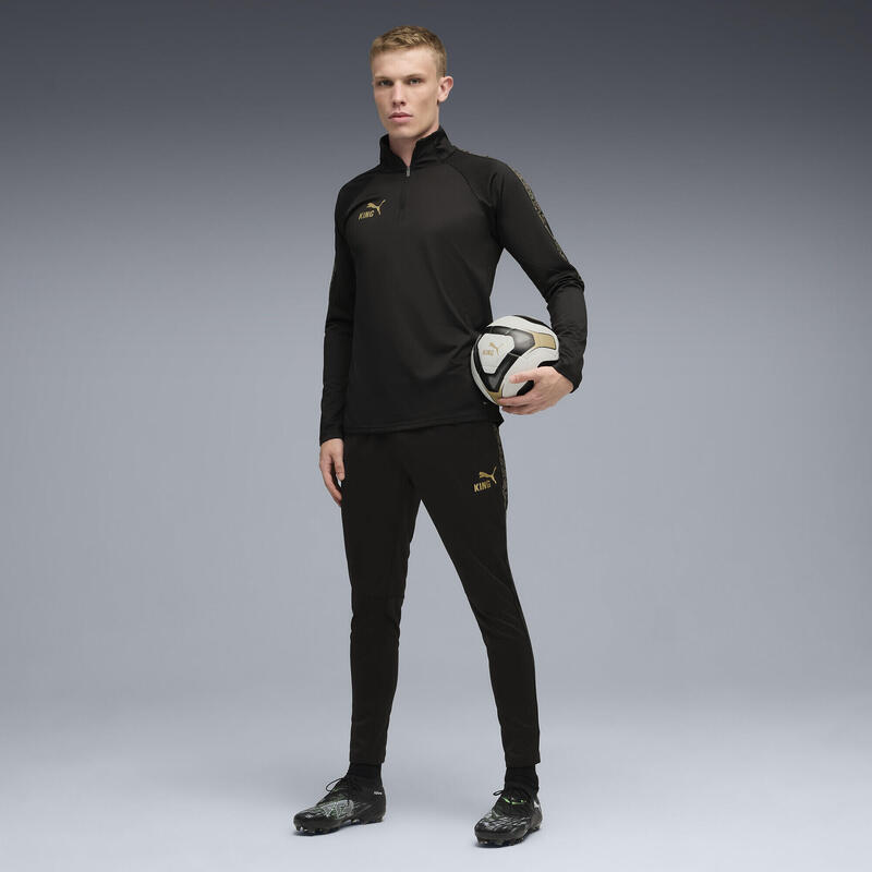 Męska bluza piłkarska KINGtouch z zamkiem 1/4 PUMA Black Gold
