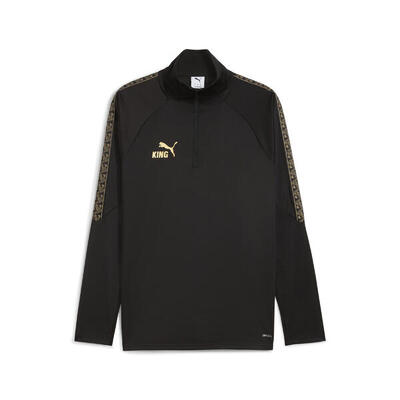 Top da calcio con zip corta KINGtouch da uomo PUMA Black Gold