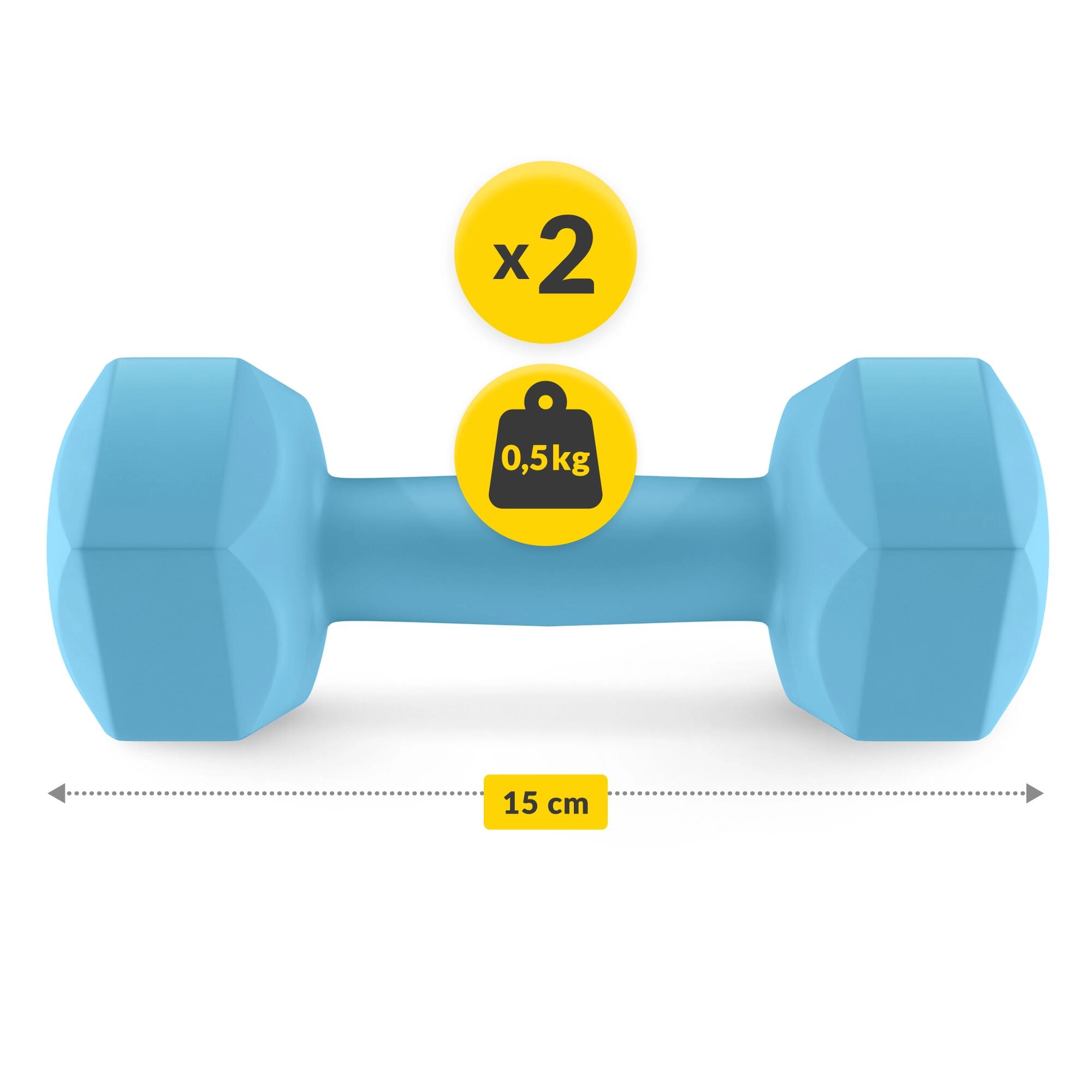 Manubri bitume coppia fitness palestra tonificazione antiscivolo 4FIZJO 5/7