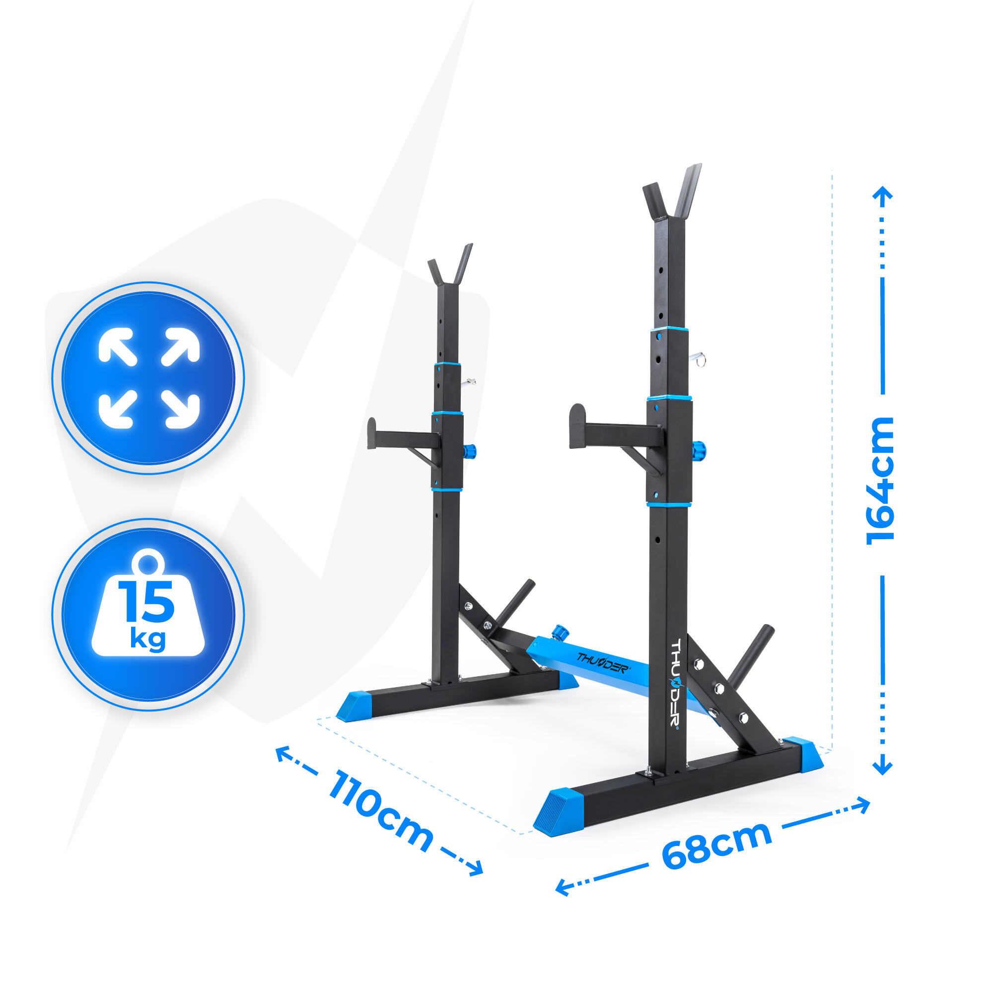 Rack à haltères CARMI réglable monobloc Thunder 2/8
