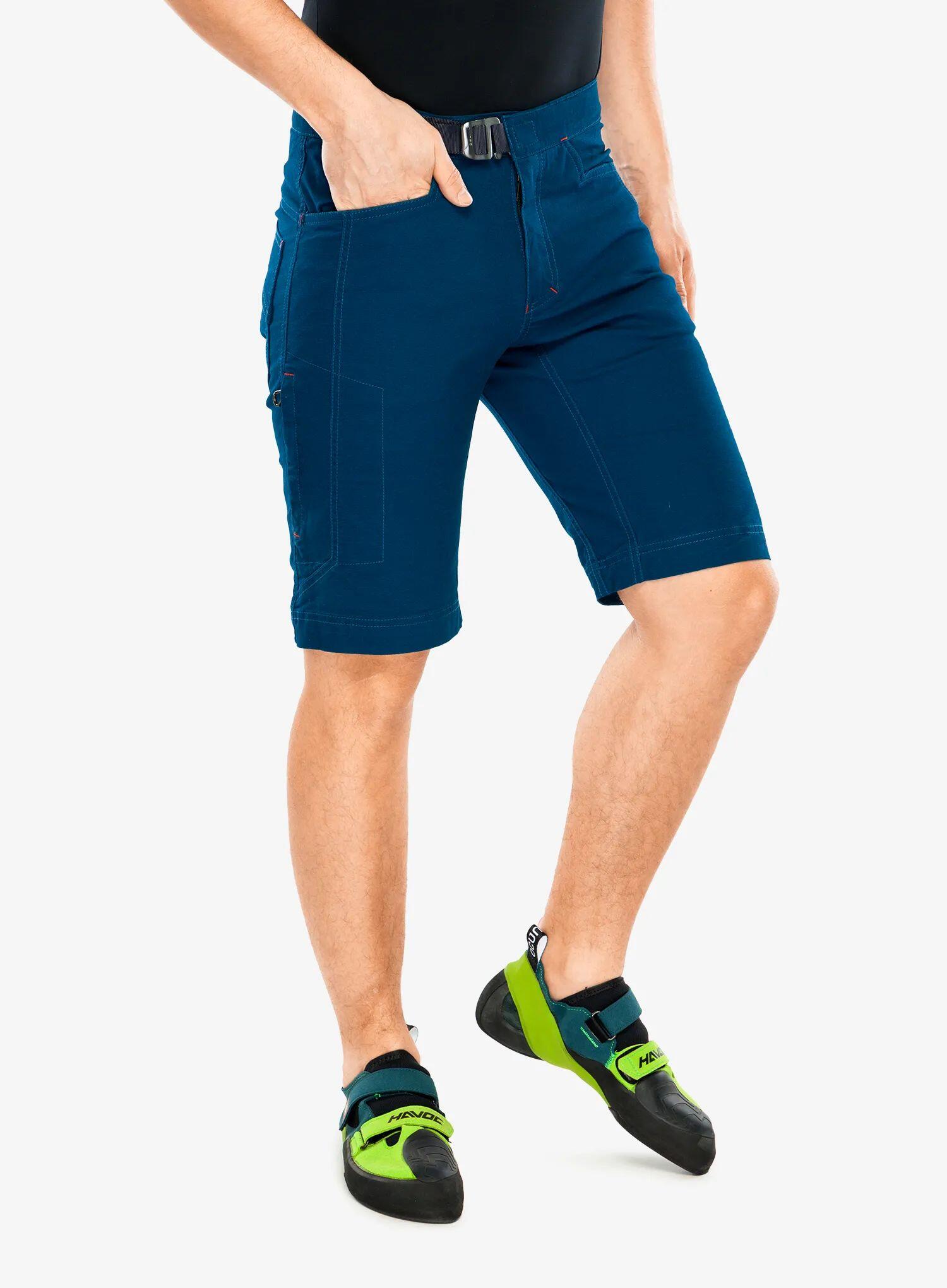 Short d'escalade Ocún Honk homme Blue Opal coton stretch 95/5, coupe ergonomique 7/7