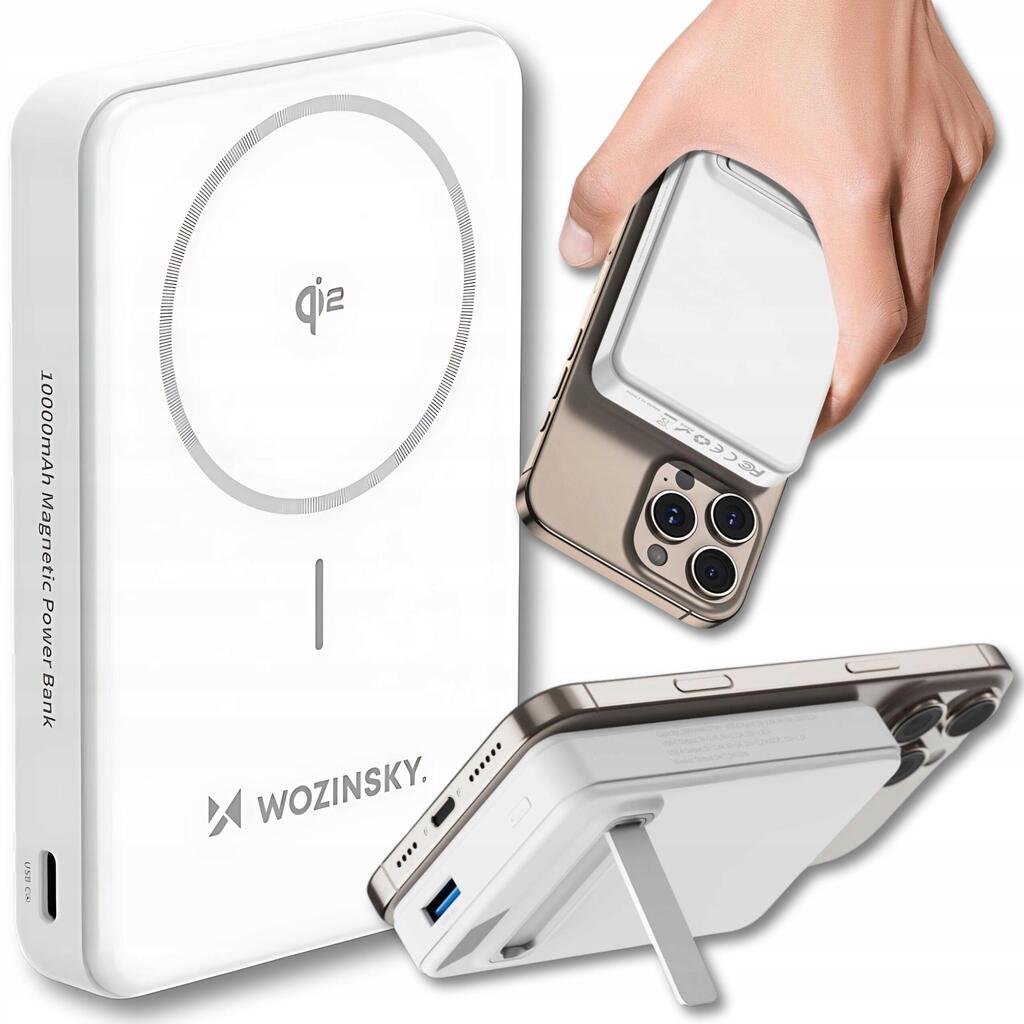 Powerbank 10000 mAh-s induktív Qi2 Wozinsky